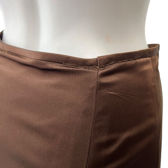 Maria Pinto Brown Silk Long High Waist Flared Skirt size 0-2 - Picture 10 of 11